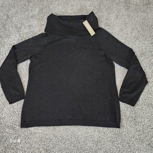 NWT CHICO'S Mandie Black Pullover Off The Shoulder Sweater Top Size 2 Reg‎ $69
